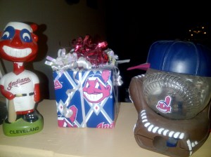 My favorite music box...my Indians package...it plays "Take me out to the Ballgame"