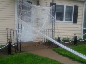 My house after it was saran wrapped and potatoed.