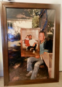 A poster of my dad holding a poster of my brother Jerry and my niece Tracie :)