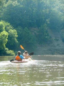 Dylon and Stasia leading the way down the river!