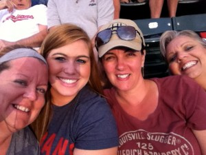 At the Indians game with a young leader from my church!