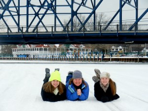 Laying on the frozen Vermilion River!