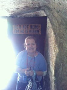In the empty tomb.