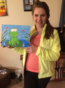 My lovely niece with her picture. 