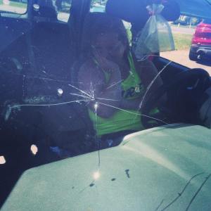 My kayak cracked my windshield.