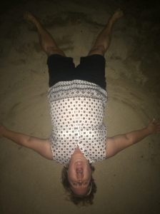 Making sand angels