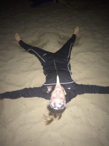 Making sand angels