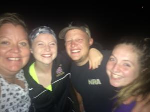 Nieces and nephew at our midnight pizza picnic.