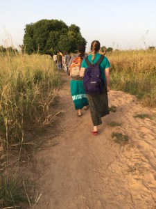 Walking to a Tree church out in the Bush